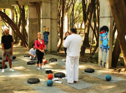 Atividade física no Parque Villa-Lobos, na Virada Sustentável de 2013.