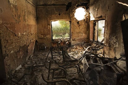 Vista interior del Centro de Trauma de MSF en Kunduz, Irak, el 14 de octubre de 2015, despu&eacute;s de un bombardeo que destruy&oacute; parte del hospital.
 
 