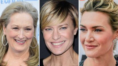 De izquierda a derecha: Meryl Streep, Robin Wright y Kate Winslet.