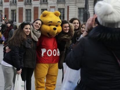 Un grupo de turistas italianas en Sol.