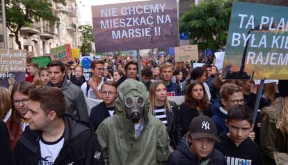 Marcha contra el cambio climático el pasado 20 de septiembre en Varsovia. 