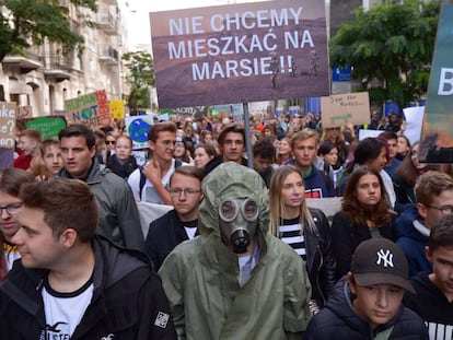 Marcha contra el cambio climático el pasado 20 de septiembre en Varsovia. 