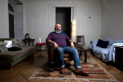 Paco Delgado el pasado 21 de febrero en su casa de Madrid.