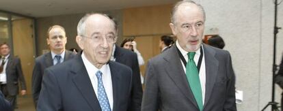 Miguel Ángel Fernández Ordóñez (izquierda) con Rodrigo Rato.
