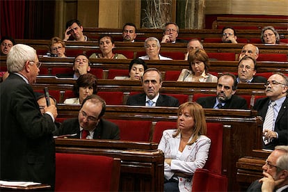 Maragall, durante el primer pleno del Parlamento catalán tras la ruptura del tripartito.