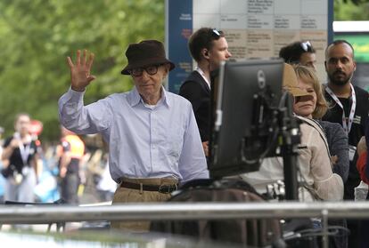 Woody Allen durante el rodaje de 'El festival de Rifkin', en el veran ode 2019 en San Sebastián.