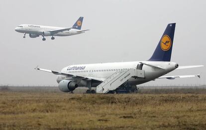 A Lufthansa flight had a near-miss with drones.