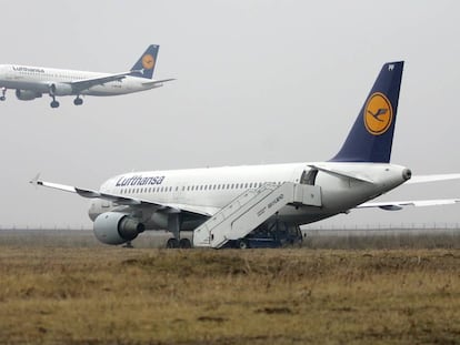 A Lufthansa flight had a near-miss with drones.