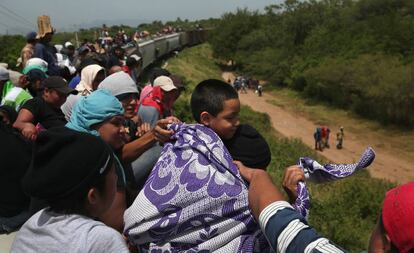 Emigrantes centroamericanos a su paso por México.