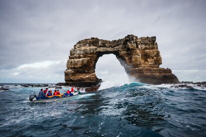 Galápagos, un mundo perdido. El naturalista inglés Charles Darwin describió una vez estas islas como “un pequeño mundo dentro de sí mismo”. Casi dos siglos después, el remoto archipiélago ecuatoriano, a tres horas de vuelo desde Quito, sigue siendo un lugar maravilloso, donde los visitantes aún pueden acercarse a algunos de los animales salvajes más extraños del mundo, desde iguanas marinas de aspecto prehistórico hasta piqueros de patas azules. De las 13 islas de las Galápagos, solo cuatro están habitadas y disponen de alojamiento. Pero la mejor manera de conocer este destino de otro mundo es en un crucero en un barco pequeño con un operador autorizado. Cada isla tiene sus atractivos únicos, desde bucear con lobos marinos hasta descubrir un original patrimonio de la era colonial. Y aunque las famosas tortugas gigantes se pueden ver en estado salvaje en varias islas, el punto culminante del viaje es la visita a la Estación Científica Charles Darwin, en la isla principal de Santa Cruz, con un programa de cría de tortugas gigantes e iguanas terrestres. Las visitas respaldan el trabajo de conservación vital para proteger las Galápagos en el futuro. En Santa Cruz se puede caminar a través de túneles gigantes formados por lava fundida cerca del pueblo actual de Santa Rosa. En isla Española se puede ver cómo anidan los enormes albatros. En Isabela es posible caminar por los volcanes y observar las tortugas gigantes en el centro de cría local y a las iguanas marinas deambular por la playa al atardecer. Y en Floreana es tradición ir a la oficina de correos y dejar una postal para que un futuro visitante se la lleve a casa y la haga llegar al destinatario, tal como hacían los primeros balleneros.