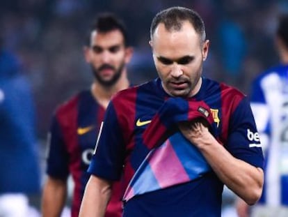 Iniesta, tras el partido con la Real.