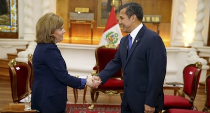 El encuentro entre la vicepresidenta espa&ntilde;ola y el presidente de Per&uacute;.