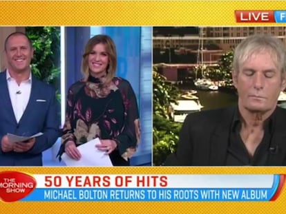 Captura del instante de la entrevista en 'The Morning Show' (Australia) en la que, aparentemente, Michael Bolton se duerme.