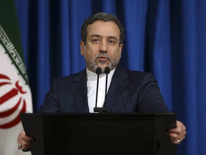 El viceministro de Exteriores iran&iacute; y negociador en el acuerdo Abbas, en una rueda de prensa en Teher&aacute;n el domingo. 