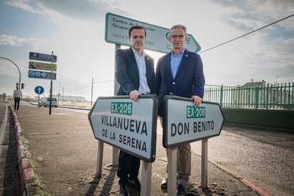 Miguel Ángel Gallardo (izquierda) y José Luis Quintana (derecha), alcaldes de Villanueva de la Serena y Don Benito respectivamente, son los impulsores de la unión.