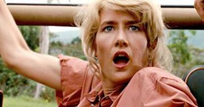 Laura Dern, en el papel de Ellie Sattler, en la primera entrega de la saga.