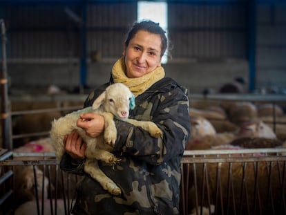 Bárbara Patricia Palmero, una ganadera que tiene 500 ovejas en Prado (Zamora) y a la que le han instalado una macrogranja en el pueblo de al lado.