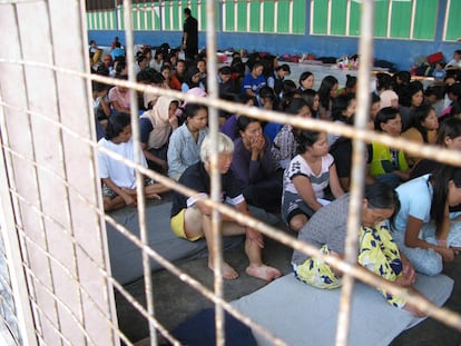 Mujeres retenidas en el centro de detención de inmigrantes de Semenyih, en Malasia.