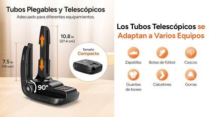 Diseño plegable y adaptable a todo tipo de calzado.
