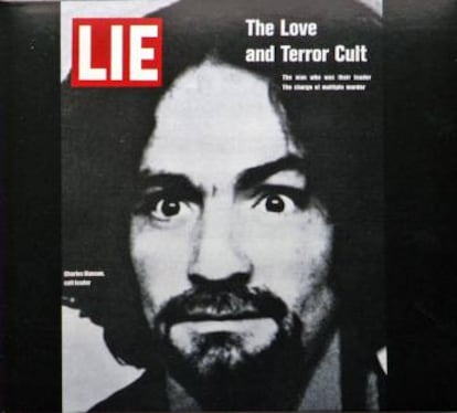 Portada del disco de Charles Manson 'Lie: The love and terror cult'. Hoy es una pieza muy valorada en el mercado del coleccionista de vinilos.