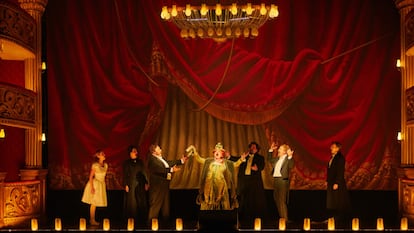 Escena del fantasma de la ópera el musical en Madrid