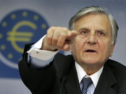 Jean Claude Trichet, en la comparecencia de ayer tras la reunión del BCE.