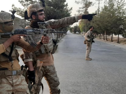 Miembros de las fuerzas especiales afganas, el miércoles en Lashkar Gah, la capital de la provincia de Helmand.