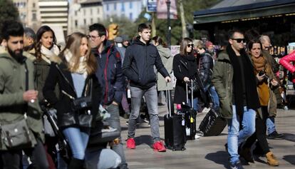 Turistes a Barcelona.
