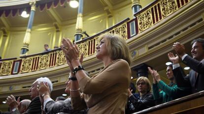 L'exsecretària general del PP María Dolores de Cospedal, dimarts durant el ple del Congrés.