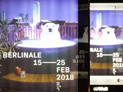 Carteles promocionales de la Berlinale, el 24 de enero de 2018, en Berlín.
