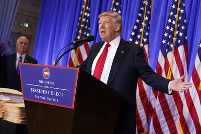 Donald Trump durante la conferencia de prensa.