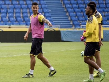 Vitolo, en el &uacute;ltimo entrenamiento con Las Palmas. 