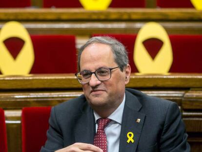 El presidente de la Generalitat, Quim Torra, el pasado 20 de marzo en el Parlament. 