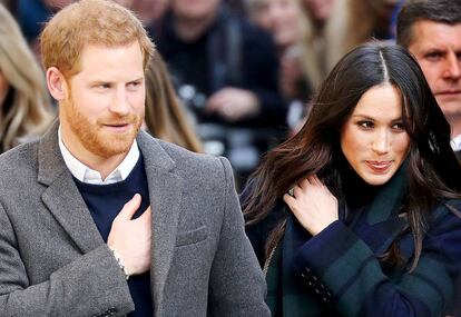 Enrique de Inglaterra y Meghan Markle en Edimburgo el pasado 17 de febrero.