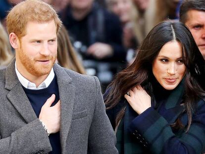 Enrique de Inglaterra y Meghan Markle en Edimburgo el pasado 17 de febrero.