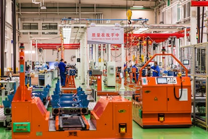 Fábrica de Maz-Weichai, otra compañía sinobielorrusa radicada en el Parque Industrial Great Stone. La mayoría de empresas allí son chinas o joint ventures de capital chino y bielorruso. 