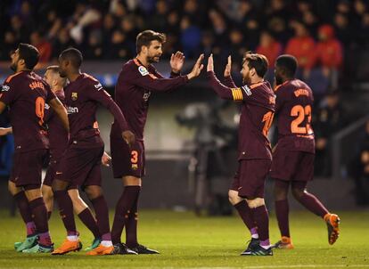 El Barça celebra la victòria.