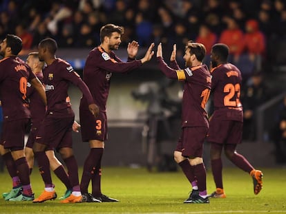 El Barça celebra la victòria.