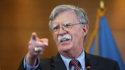 John Bolton en Ucrania el pasado miércoles.