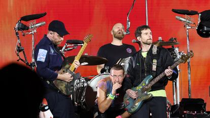 La banda Coldplay en un concierto celebrado en Pasadena, California, en 2023.