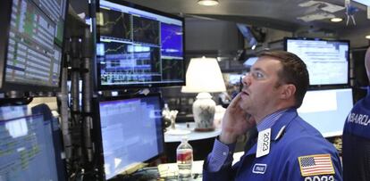 Agentes en la Bolsa de Nueva York.