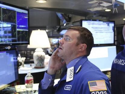 Agentes en la Bolsa de Nueva York.