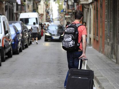 Turistes a la Barceloneta.