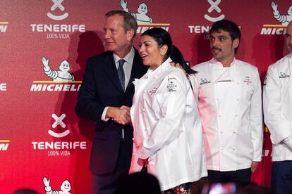 La cocinera Nub, Fernanda Fuentes, en la gala de la 'Guía Michelin'.