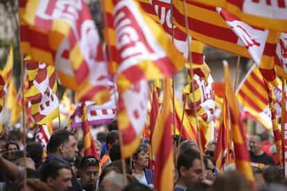 Manifestaci&oacute; d&#039;aquest 1 de maig a Barcelona.