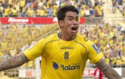 Araujo celebra el gol del ascenso.