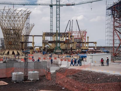 La construcción del aeropuerto de Ciudad de México en Texcoco.