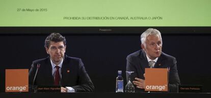 El director general adjunto del grupo Orange, Gervais Pellisier y el consejero delegado de Orange España, Jean Marc Vignolles en Madrid el pasado mayo.