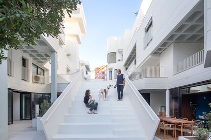 Interior del Centro Gomila, el mayor de los siete nuevos edificios diseñados por MVRDV, junto con el estudio local GRAS Arquitectos.