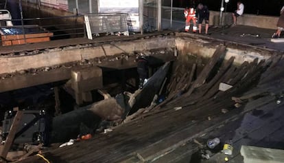 The promenade after the collapse.